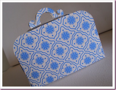 Blue patterned sizzix suitcase