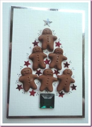 Gingerbread Man Christmas Tree Card 1