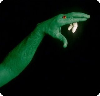 Green Snake art in hand Green Snake art in hand