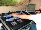 The Jands Vista S3 lighting console (kindly loaned from AC Lighting) being operated by DiscoPete.