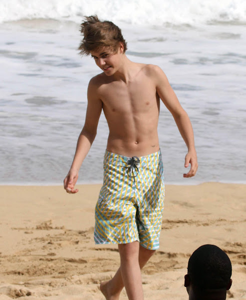 sexy Justin Bieber on the beach