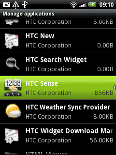 Android HTC Sense application