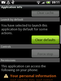 Clear defaults