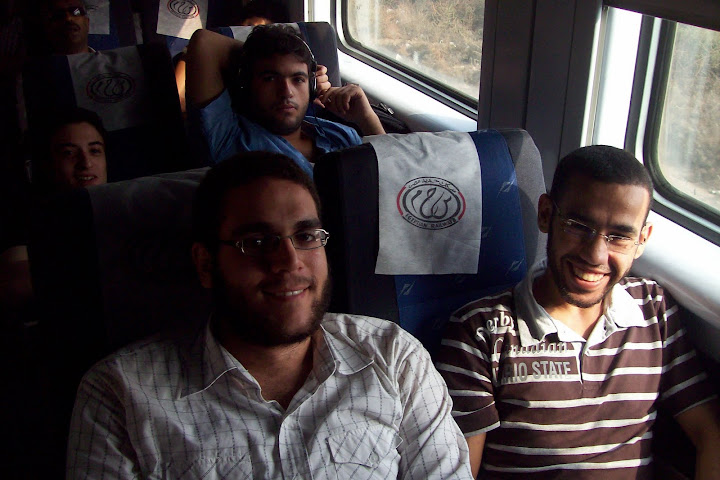 In the train with eng. Bassiouny asking him in some problems :)
