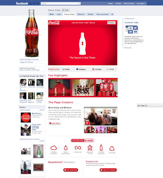 Página de Facebook de Coca Cola
