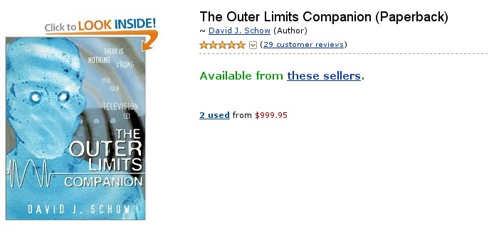 Amazon's entry for the Outer Limits Companion, with a price tag set at near a thousand dollars