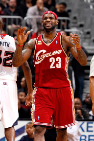 lebron james nba 091229 cle at atl 06 King James Debuts Black/White/Gold LBJ7 as Cavs Sink Hawks