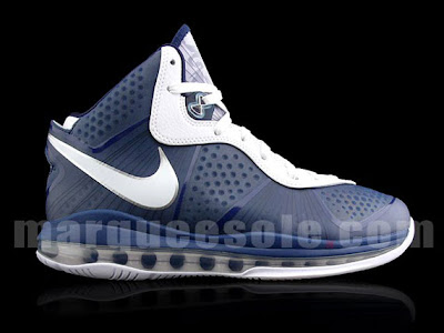 nike air max lebron 8 v2 navy white 2 02 Nike Air Max LeBron 8 V2 Navy/White/Silver New Images