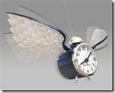 clock with wings