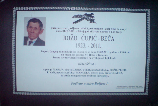 Božo Ćupić - Beća ( 1923. - 2011. )