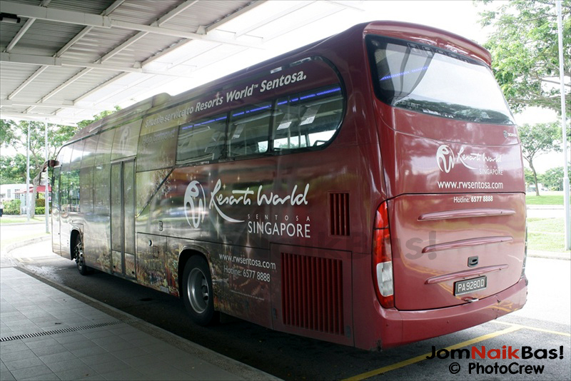 The shuttle waits for visitors at the Budget Terminal.