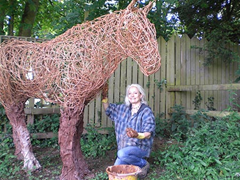 Sculptor Sophie Howard is making the life-size model of a horse out of manure. 