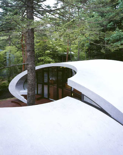 Shell Villa-Contemporary Japanese Design Image 2 contemporary villa design, modern shell roof design