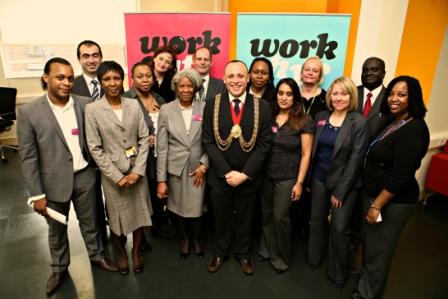 Mayor of Lambeth with Green Employment Zone staff