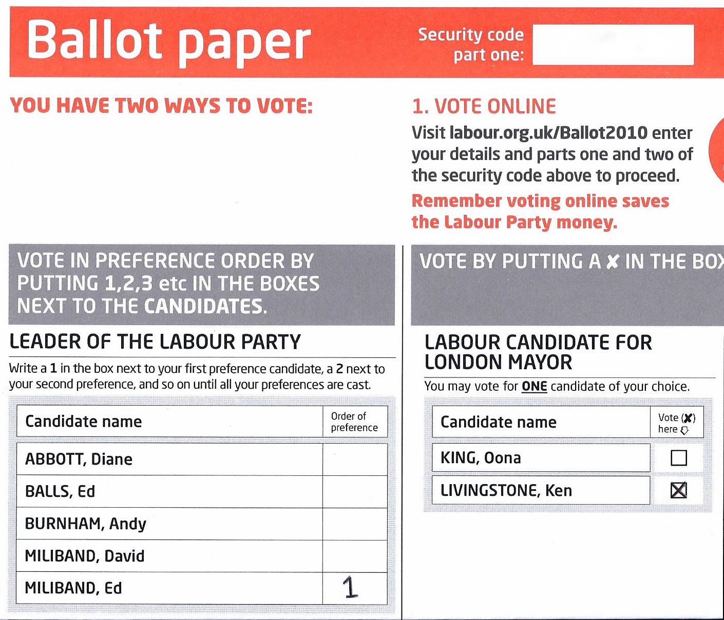 ballot papers [4] Quotes links