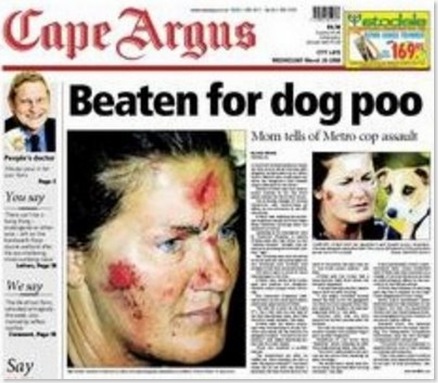 ONeill_Deidre_CapeTown_BeatenByMetroCopsWalkingDog2008