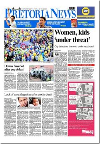 PretoriaNewsFrontPageWomenKidsUnderThreatCityDetectivesWarn