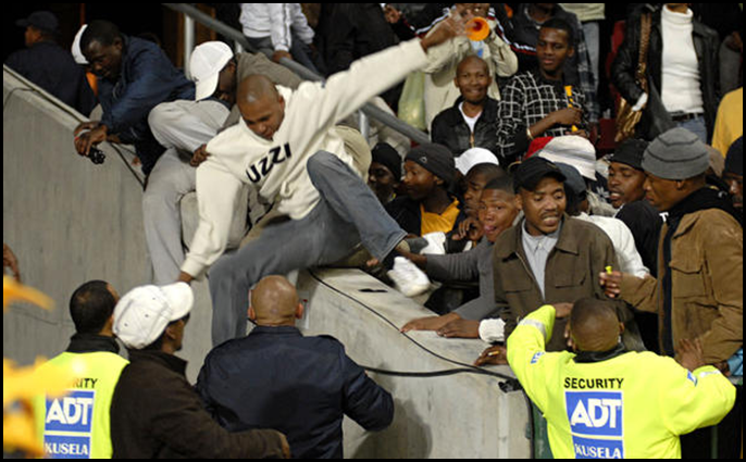 WC2010 football hooligan warning at Newlands Cape Town Ajax-KaizerChiefsGameMatthewJordaanPix