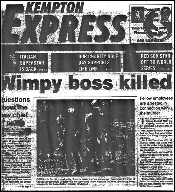 Theron Lambert 20 murdered in black racist revenge Wimpy Kempton Sept72009
