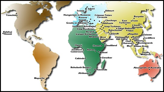 UNPO Nations and Peoples map shows Afrikaners as members