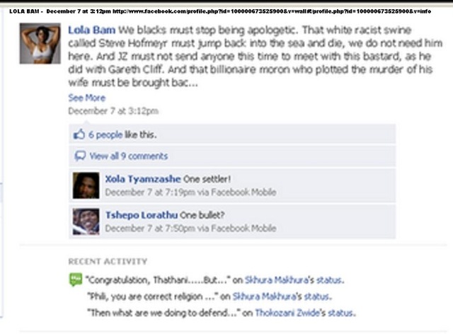 [ANTI AFRIKANER HATESPEECH LOLA BAM VS STEVE HOFMEYER DEC7 2010 FACEBOOK PAGE[7].jpg]