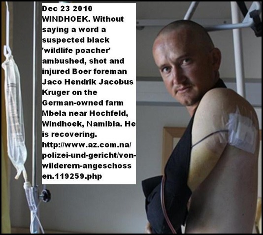 Kruger Jaco Namibian farm foreman shot in ambush Dec23 2010 SA citizen