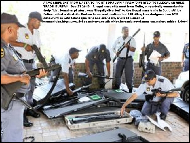 ARMS FOR SOMALIA DIVERTED BY SMUGGLERS IN SOUTH AFRICA RAID DEC242010