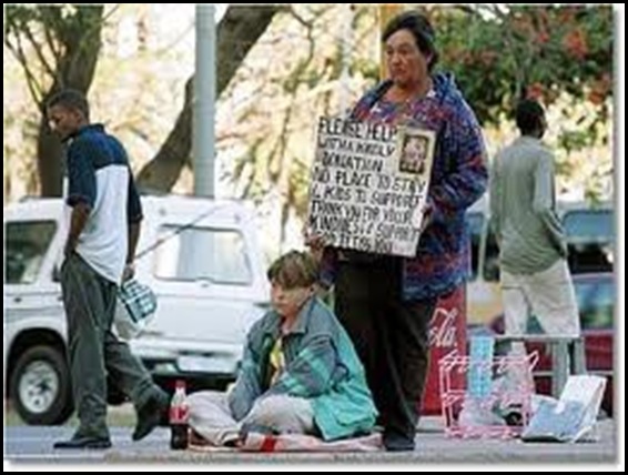 AFRIKANER POOR BEGGING FOR FOOD