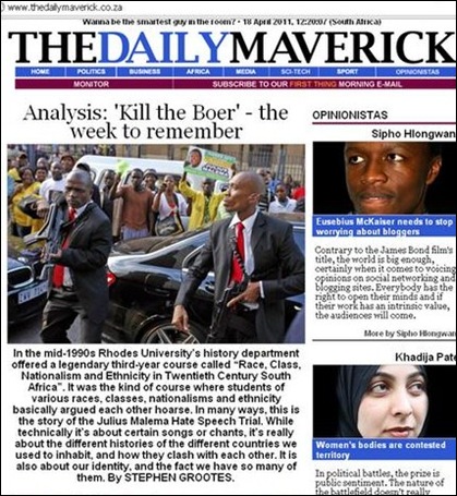 KILL THE BOER WEEK DAILY MAVERICK KILL THE BOER WEEK DAILY MAVERICK