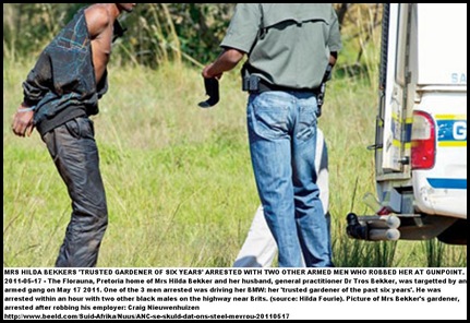 Bekker Suzette gardener arrested armed attack Florauna Pretoria BEELD PIC