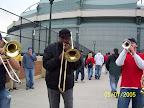 Photo: The Miller Park Trombone Player sits in with the band.