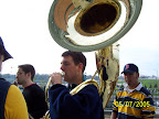 Photo: Ian takes a special request from the crowd and plays it on his sousaphone.