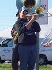 Photo: Mike takes a solo on When the Saints Go Marching In.