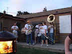 Photo: The brass band gets ready to play their next song.