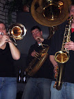 Photo: Ian laying down the bass line on the sousaphone.