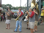 Photo: The brass band sings some New Orleans music.