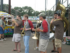 Photo: Rob's Got Fire on this tune with the Kingpin Brass Band.