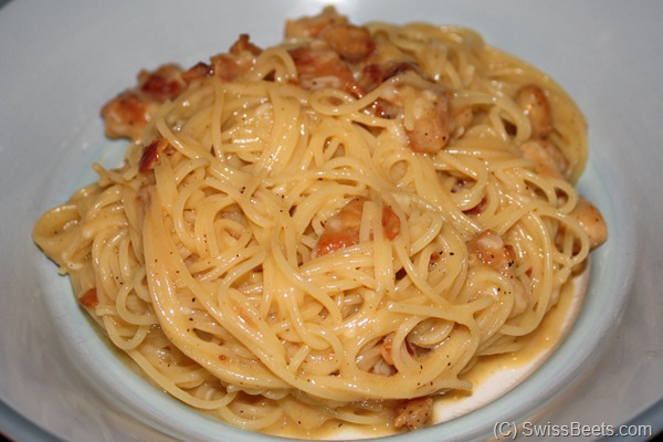 Carbonara with Eggs and Bacon