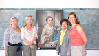 Julia, Jacki, Magdalena Ortiz and Heather with Isabella’s painting at the Isabella Godin School in Riobamba