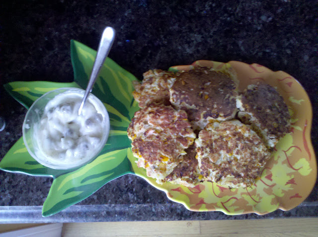 Salmon Cakes with lemon caper dill sauce