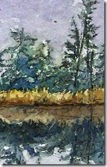 Landscape in mist detail 2 painting by Gurmeet