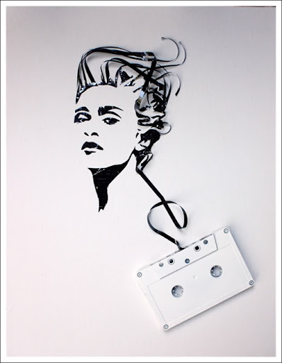 Ghost in 

the Machine - Extraordinary Artwork by Erika Iris Simmons - Showcase a number of portraits of musicians made out of recycled 

cassette tape. 