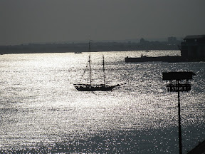 Yacht in the Sunlight from Brooklyn Heights Promenade