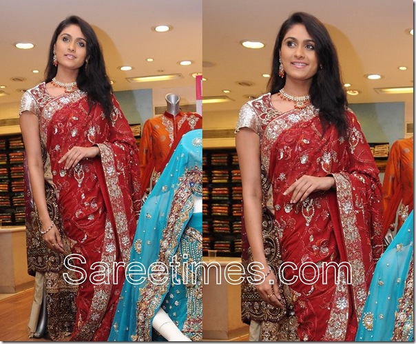 Biyanka_Desai_Red_Saree