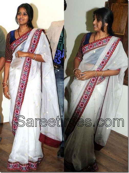 Smitha_White_Saree