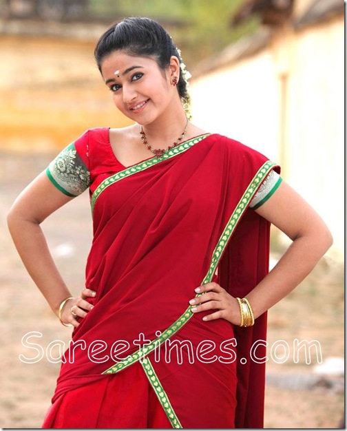 Poonam_Bajwa_Red_Half_Saree