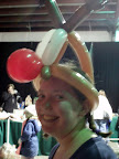 After you viewed the lights, you could go into a little Christmas village where a "magician" was making balloon hats.