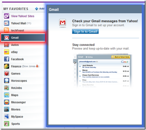 yahoo with gmail