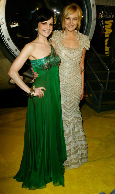 Actresses Carla Gugino and Malin Akerman arrive at the premiere of "Watchmen" held at Grauman's Chinese Theatre on March 2, 2009 in Hollywood, California. "Watchmen" Los Angeles Premiere - Red Carpet Grauman's Chinese Theatre Hollywood, California United States March 2, 2009 Photo by Jeff Vespa/WireImage.com  To license this image (56888655), contact WireImage.com