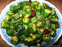 Bendekai Palya/Poriyal or Ladies Finger Okra Sabji or Bhindi ki Sabji